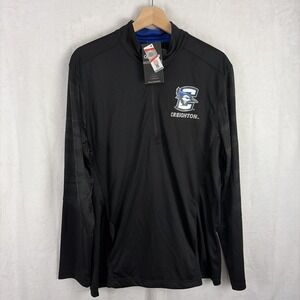 Creighton Blue‎ Jays Half Zip Long Sleeve Pullover Size Medium Black NWT